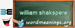 WordMeaning blackboard for william shakspere